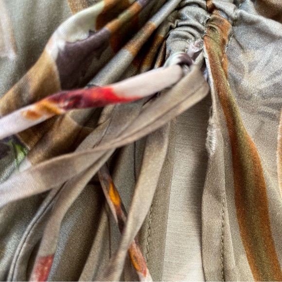 |AllSaints| Ira Dorada Silk Asymmetrical One Shoulder Midi Dress Size 6 - Picture 11 of 11